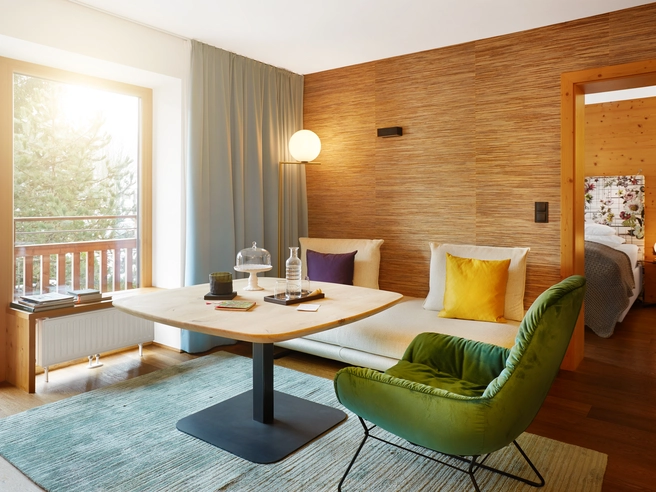 Living area | Zemmgrund SummitSuite | 43 m2 | 2-4 people | 5* DasPosthotel